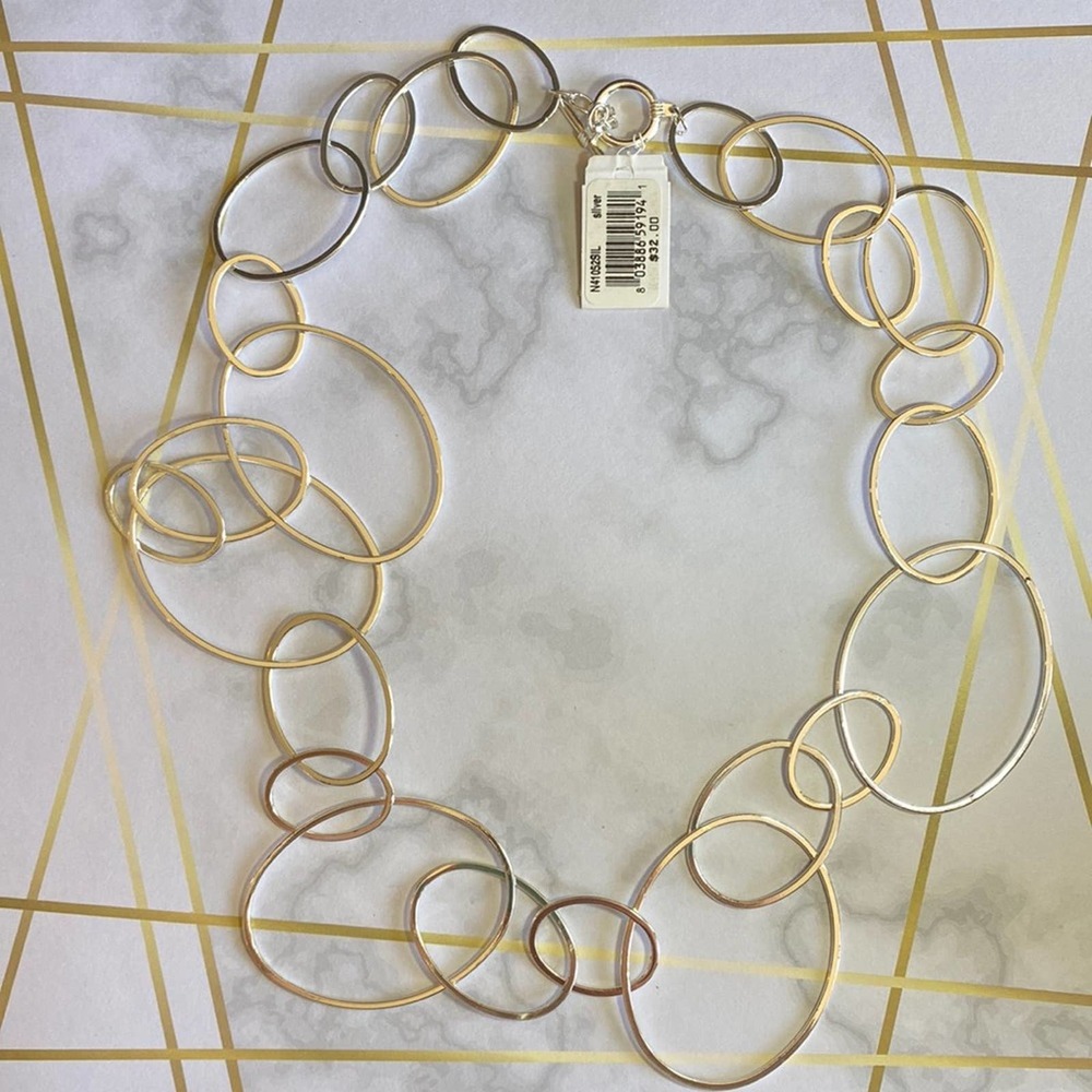 Vintage Macy’s Silver Hoop Necklace